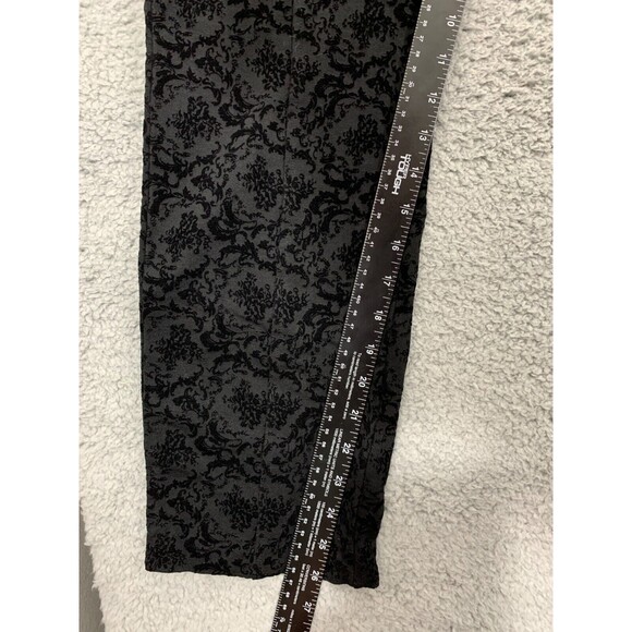 ONE5ONE XL Pull-on Elastic Waist Floral Black Legging Pants Velour CorpCore - Picture 7 of 9